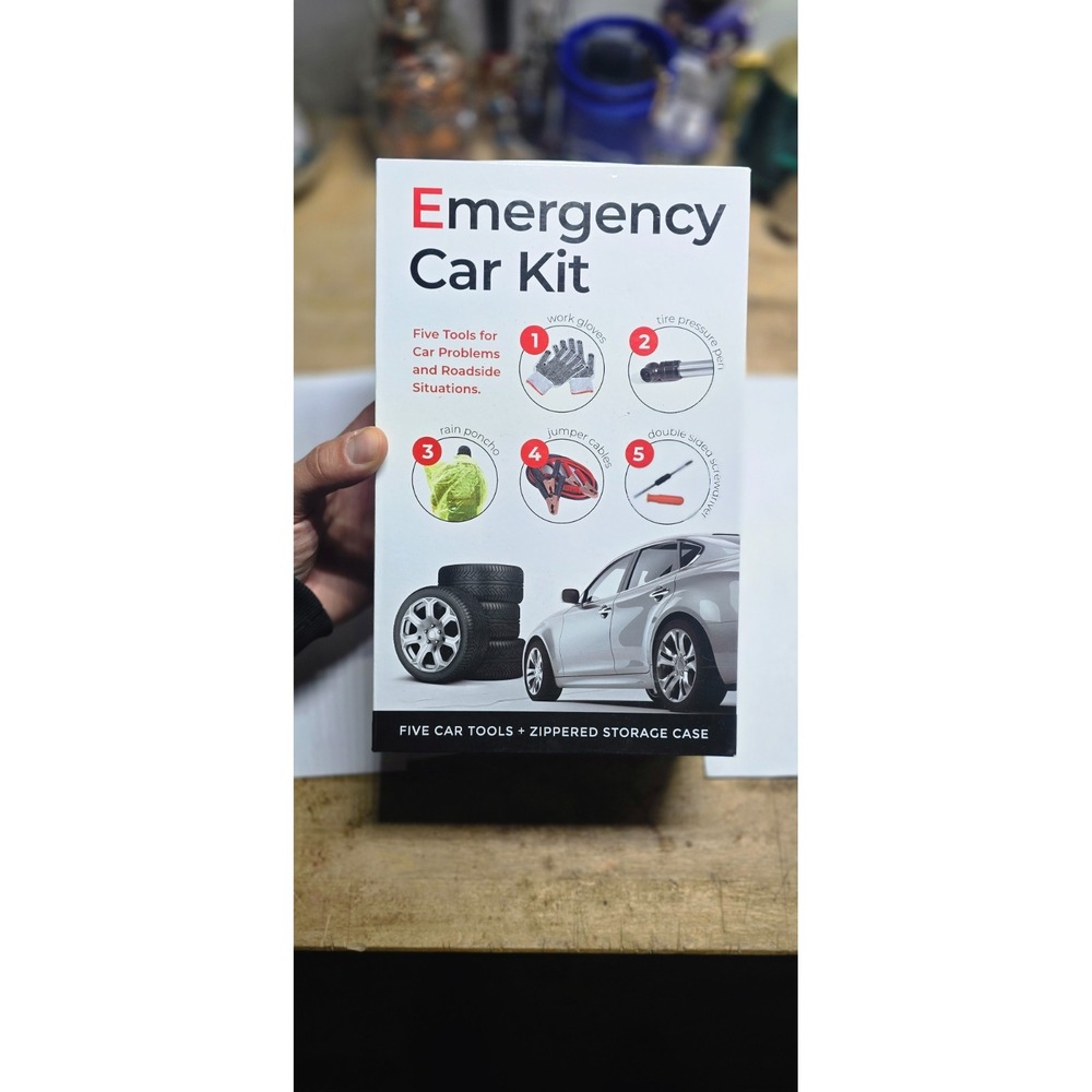 emergency car kit 5pc kit with case new in box
